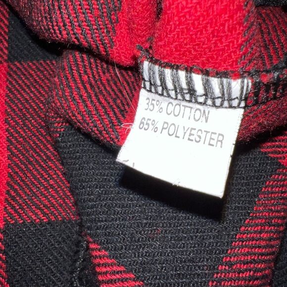 Womens Lightweight Jacket Buffalo Plaid Open Drape Front Long Sleeves Red Black - Picture 5 of 6